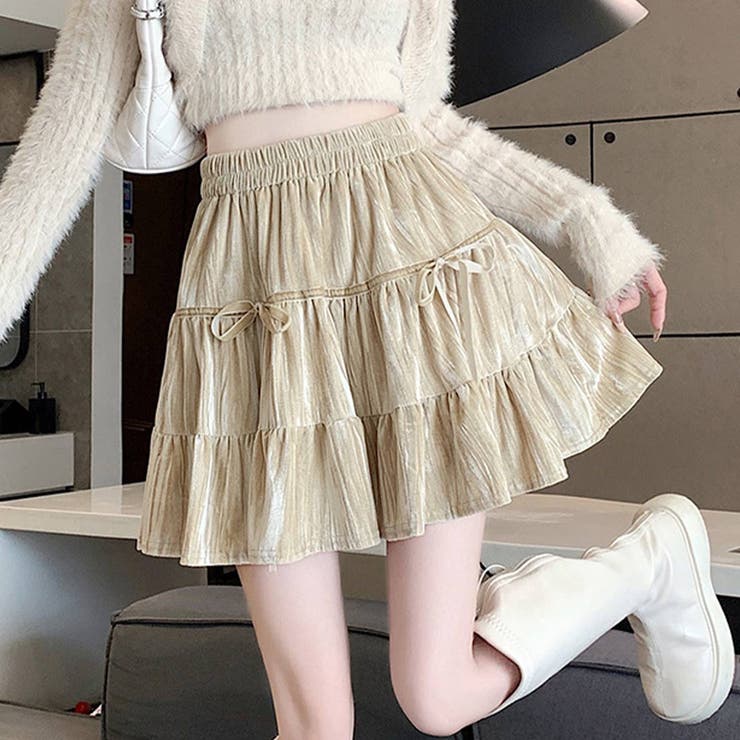 ベージュ | 動きやすくて可愛いミニ丈スカート ボトム スカート | maison de LATIR