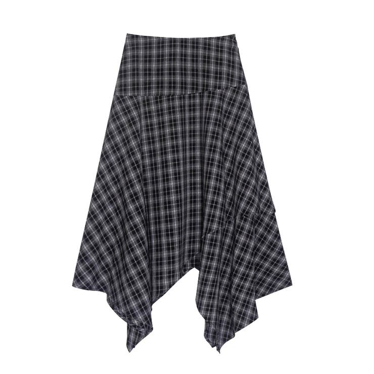 こなれ感を演出チェックレイヤードフレアスカート 膝上 フレア | maison de LATIR | 詳細画像9 