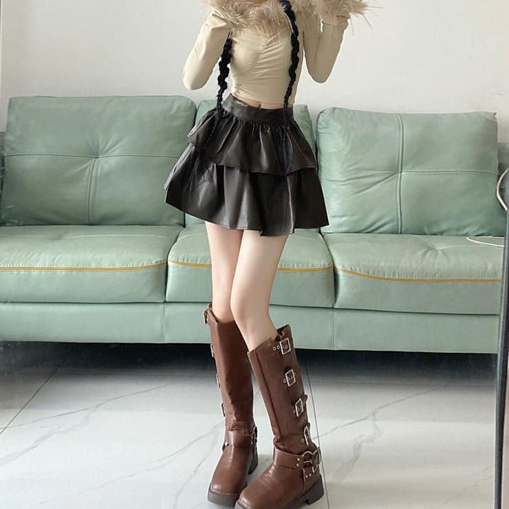 ふわっと揺れて華やかミニスカート ボトム かわいい[品番：MSDL0004022