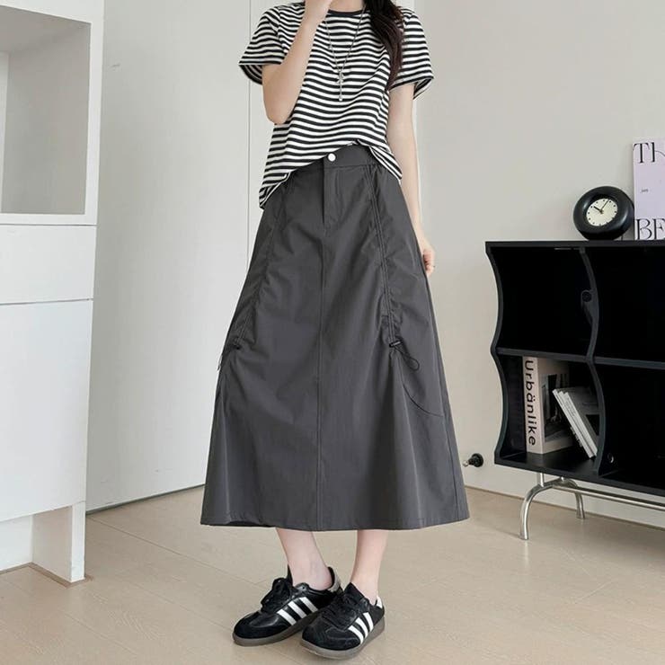 軽やかに動けてちょうどいいドローストリングポケットスカート オフィス オフィスカ… | maison de LATIR | 詳細画像4 