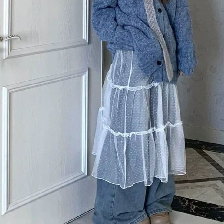 重ねるだけで、やさしいニュアンスをプラスするシアー素材レースラップスカート ボト… | maison de LATIR | 詳細画像2 