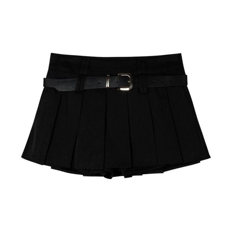 ベルトデザインが映える、インナーパンツ付きタックプリーツミニスカート レディース… | maison de LATIR | 詳細画像8 