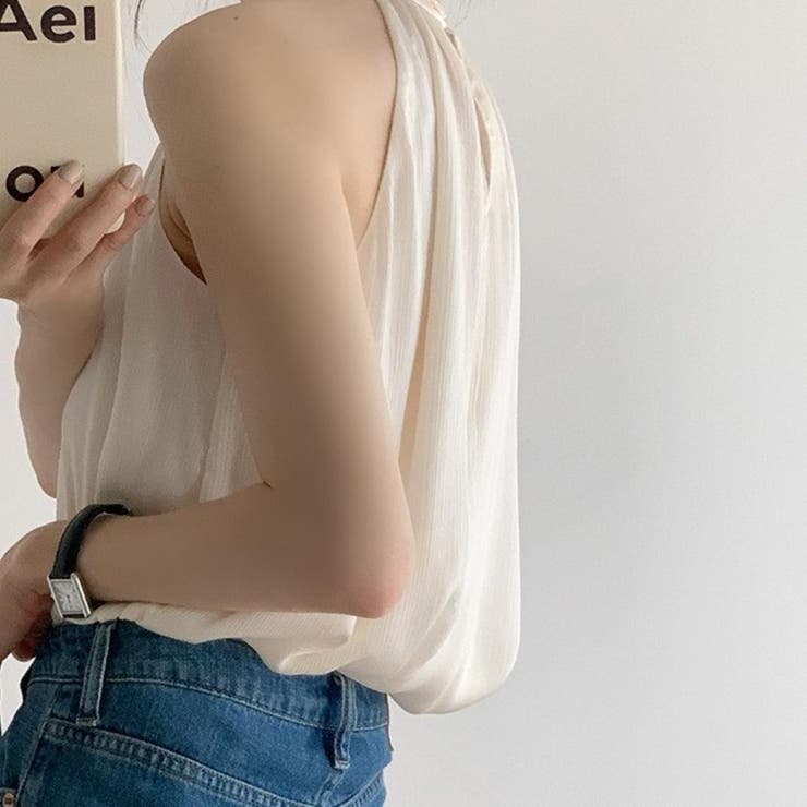 軽やかな着心地のホルターネックブラウス オフィス トップス | maison de LATIR | 詳細画像9 