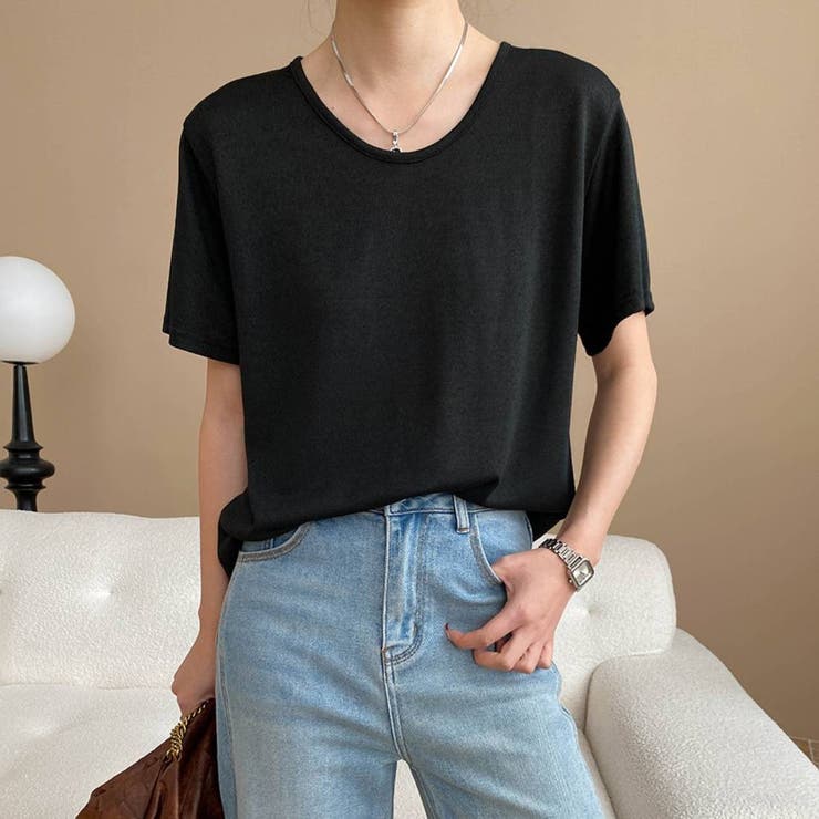 大人デイリースタイルを引き立てる半袖Tシャツ ラウンドネック ロング丈 | maison de LATIR | 詳細画像5 