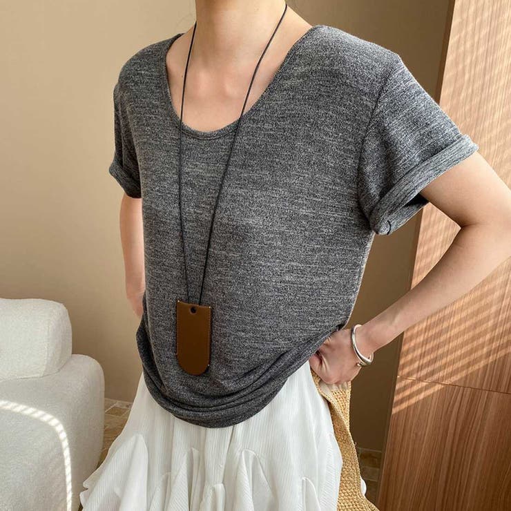 大人デイリースタイルを引き立てる半袖Tシャツ ラウンドネック ロング丈 | maison de LATIR | 詳細画像11 