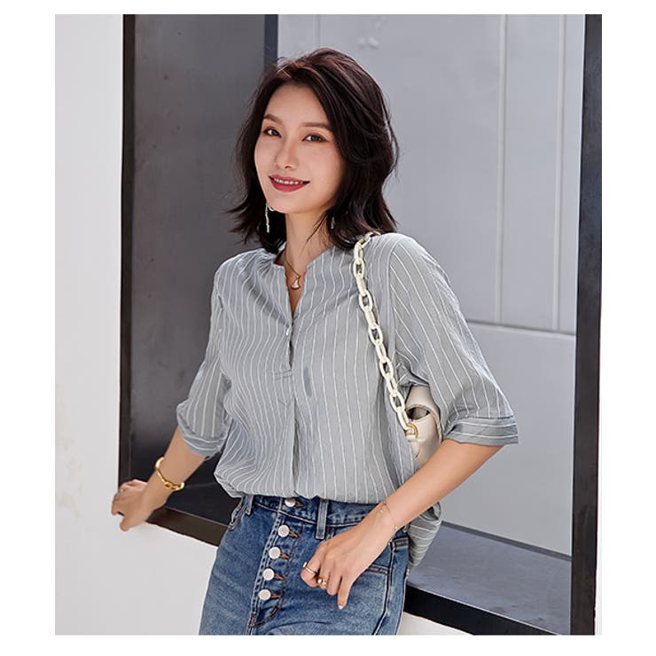 ストライプシャツ ストライプ シャツ 品番 Msdl Maison De Latir メゾンドラティール のレディース ファッション通販 Shoplist ショップリスト