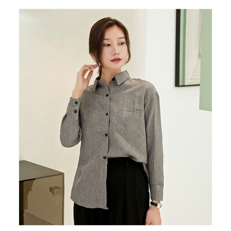 レディーストップス 前開き シャツ[品番：MSDL0002072]｜maison
