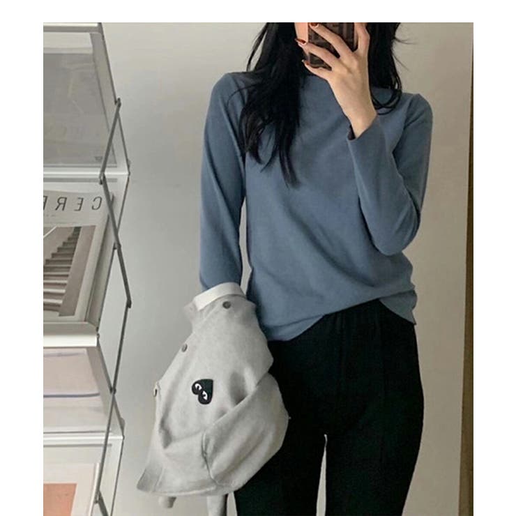 スタンドネック裏起毛カットソー INにもOUTにも使いやすい韓国ファッション 秋 | maison de LATIR | 詳細画像3