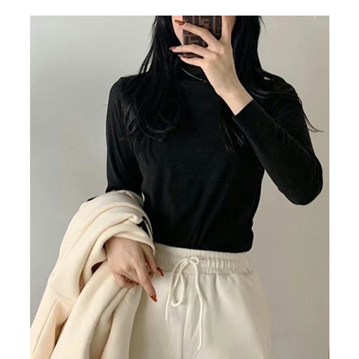 スタンドネック裏起毛カットソー INにもOUTにも使いやすい韓国ファッション 秋 | maison de LATIR | 詳細画像6