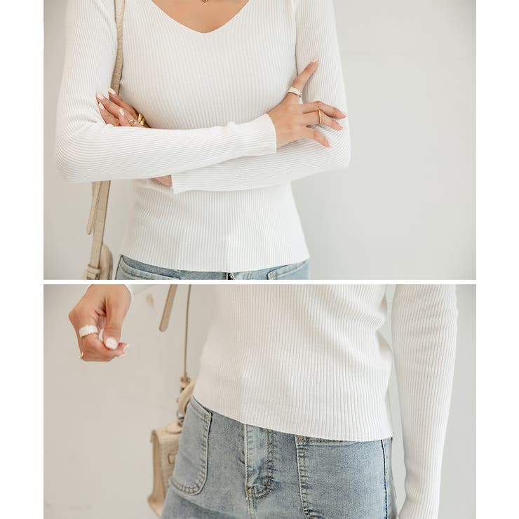 Vネック ニット Vネック[品番：MSDL0001256]｜maison de LATIR