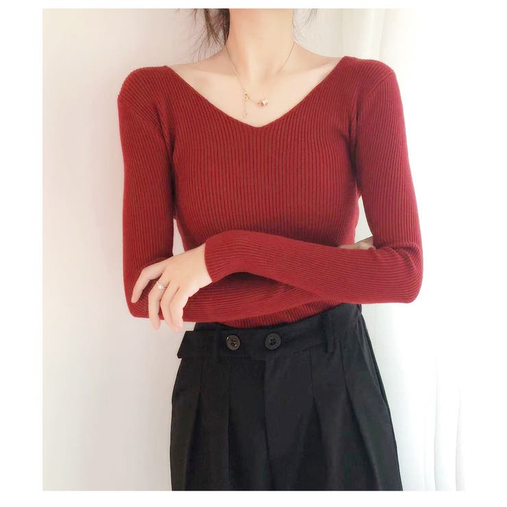 Vネック ニット Vネック[品番：MSDL0001256]｜maison de LATIR