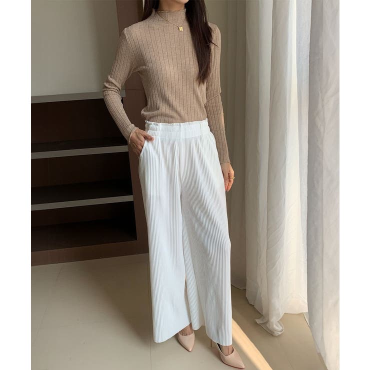 10カラー。大人かわいいハイネックリブニット。コーディネートのアクセントにも、１… | maison de LATIR | 詳細画像23 