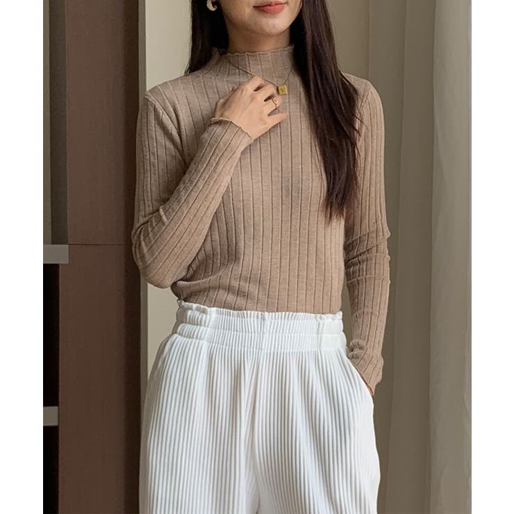 10カラー。大人かわいいハイネックリブニット。コーディネートのアクセントにも、１… | maison de LATIR | 詳細画像24 