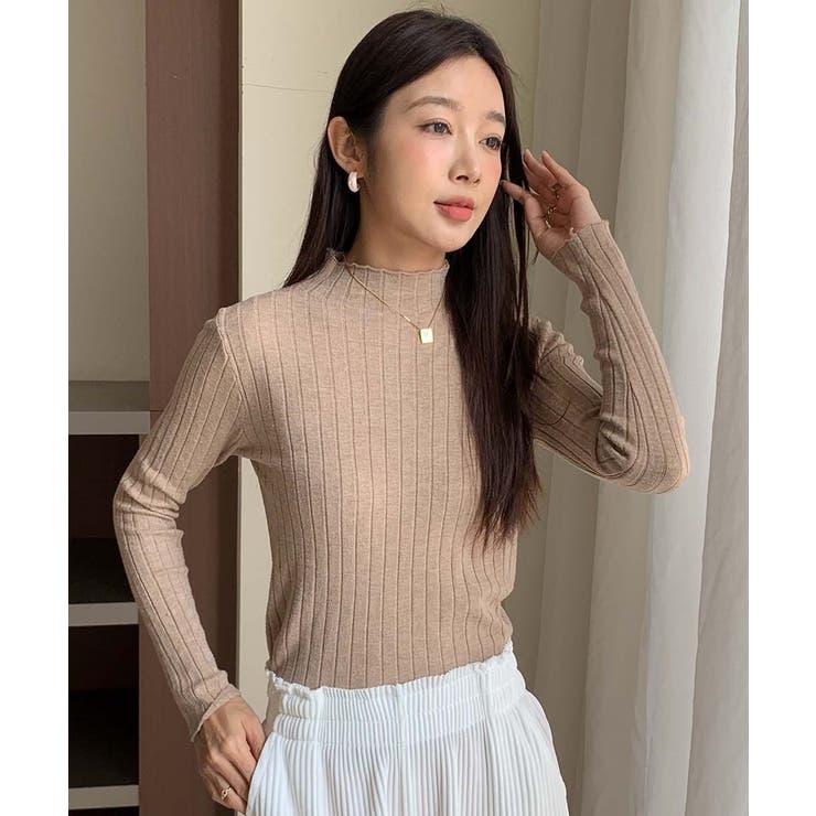 10カラー。大人かわいいハイネックリブニット。コーディネートのアクセントにも、１… | maison de LATIR | 詳細画像22 