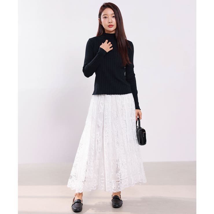 10カラー。大人かわいいハイネックリブニット。コーディネートのアクセントにも、１… | maison de LATIR | 詳細画像35 