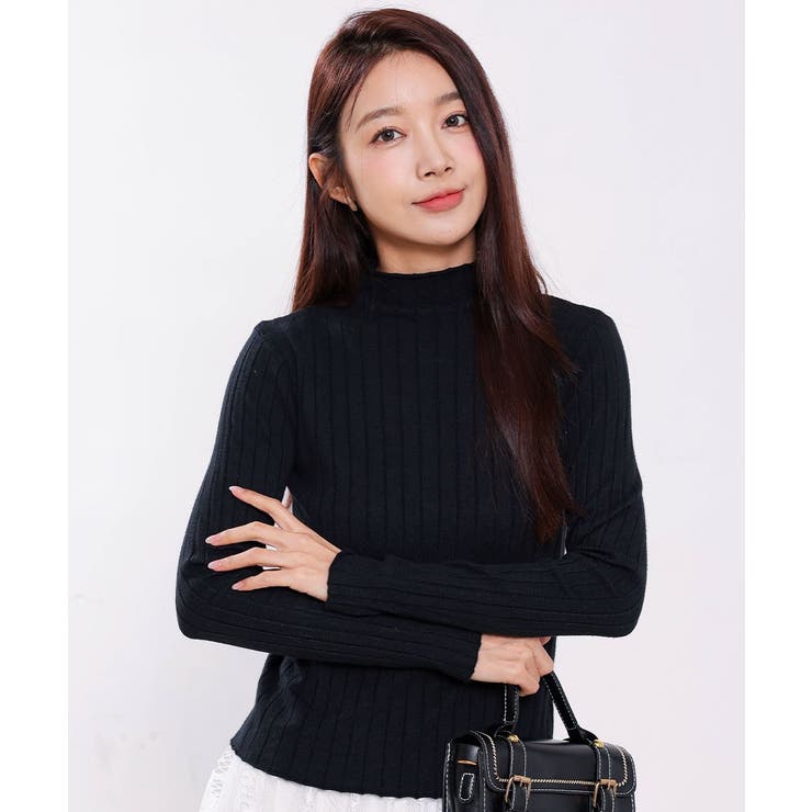 10カラー。大人かわいいハイネックリブニット。コーディネートのアクセントにも、１… | maison de LATIR | 詳細画像36 