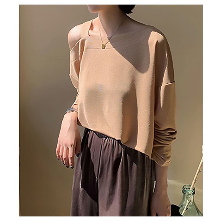 肩出し ロンt カットソー[品番：MSDL0001622]｜maison de LATIR