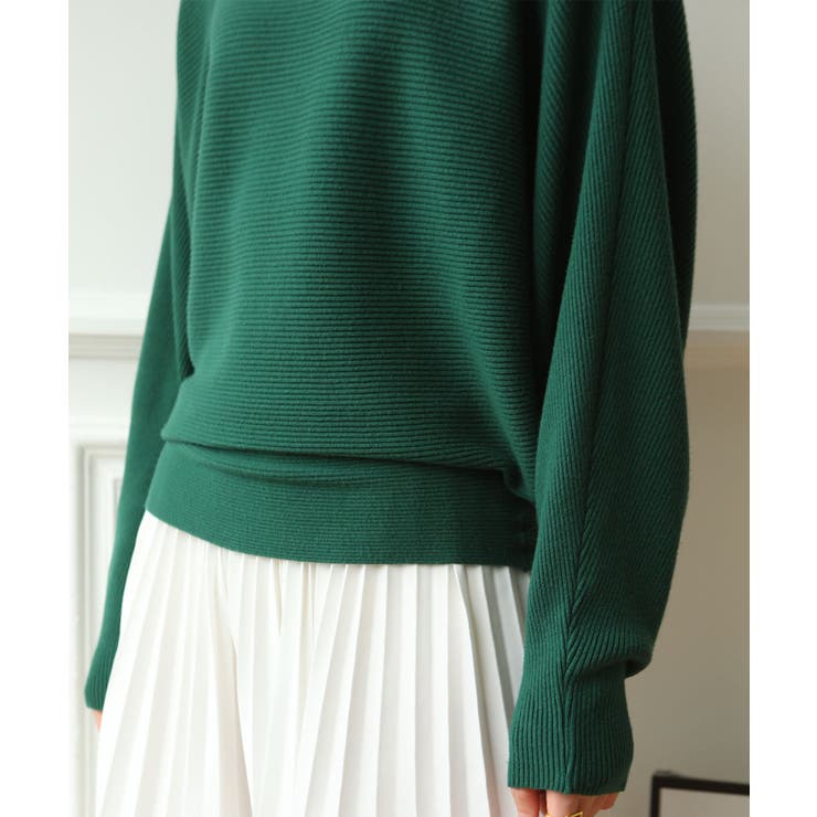 冬即戦力 ボリューム袖ボートネック極上ドルマンニットトップス ゆったり軽量 | maison de LATIR | 詳細画像22 