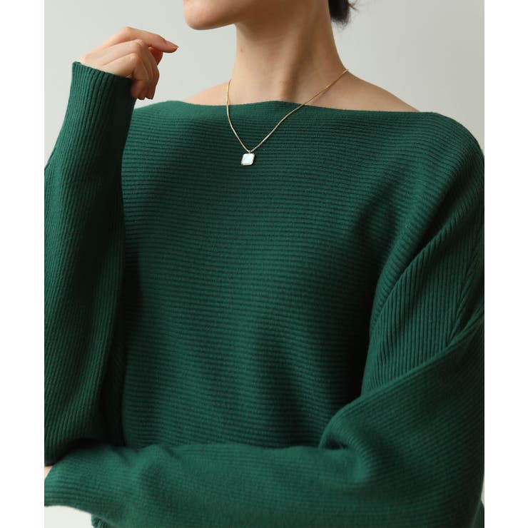 冬即戦力 ボリューム袖ボートネック極上ドルマンニットトップス ゆったり軽量 | maison de LATIR | 詳細画像24 