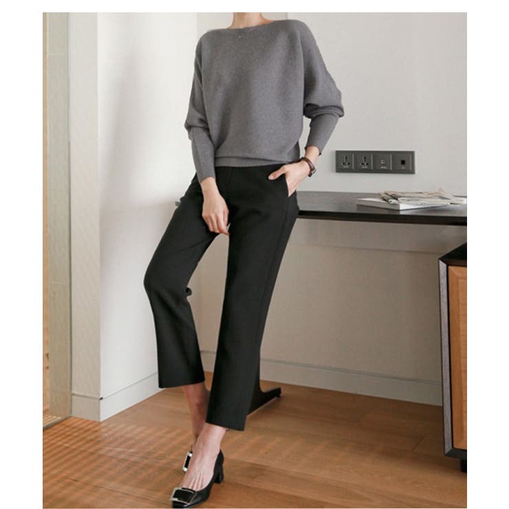 冬即戦力 ボリューム袖ボートネック極上ドルマンニットトップス ゆったり軽量 | maison de LATIR | 詳細画像3 