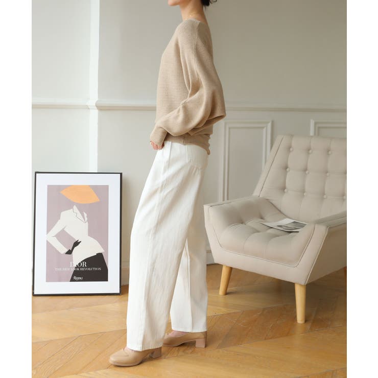 冬即戦力 ボリューム袖ボートネック極上ドルマンニットトップス ゆったり軽量 | maison de LATIR | 詳細画像30 