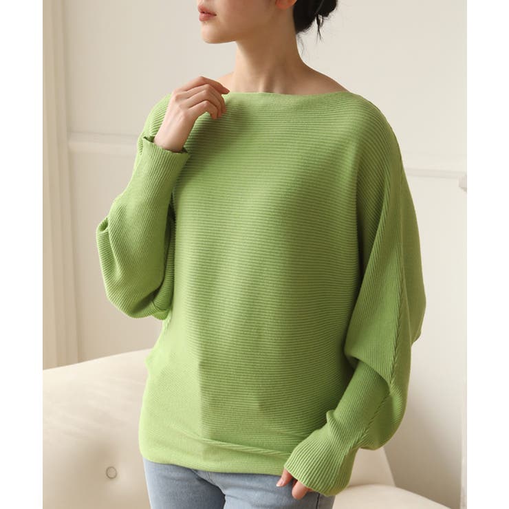 冬即戦力 ボリューム袖ボートネック極上ドルマンニットトップス ゆったり軽量 | maison de LATIR | 詳細画像49 