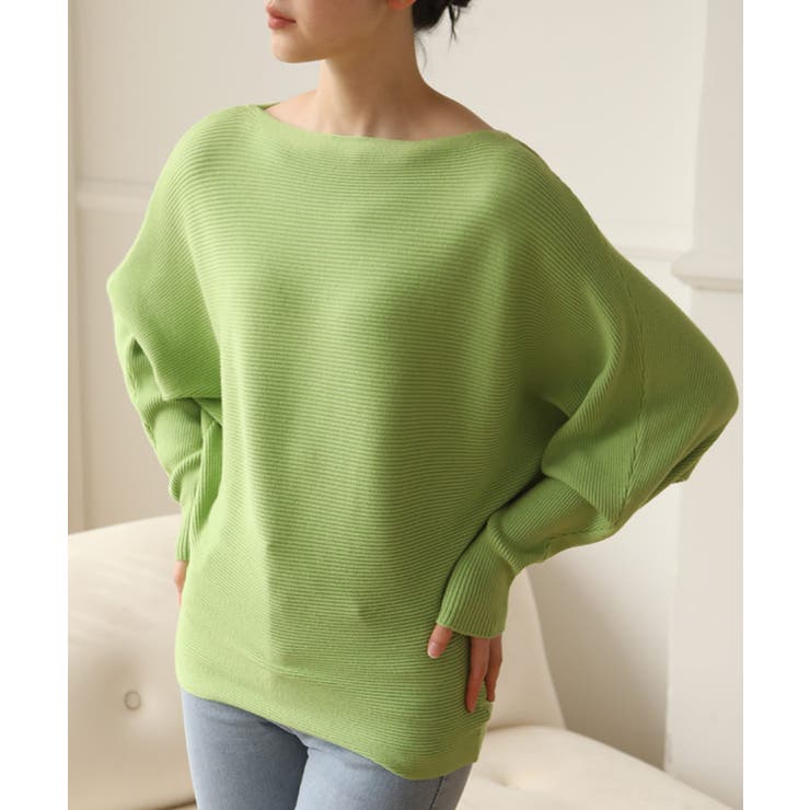 冬即戦力 ボリューム袖ボートネック極上ドルマンニットトップス ゆったり軽量 | maison de LATIR | 詳細画像52 