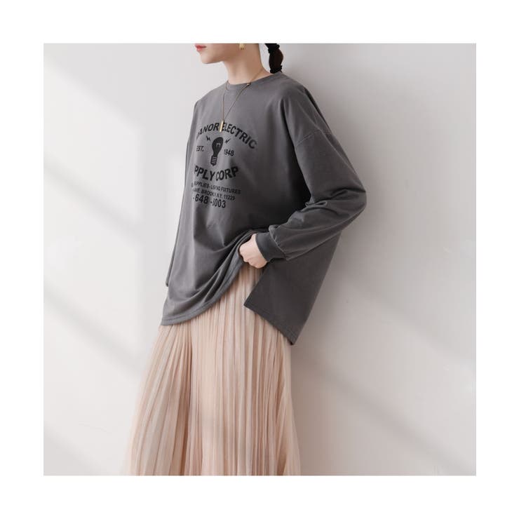 カジュアルなデザインプリントが可愛いロングTシャツ ロンT 可愛い