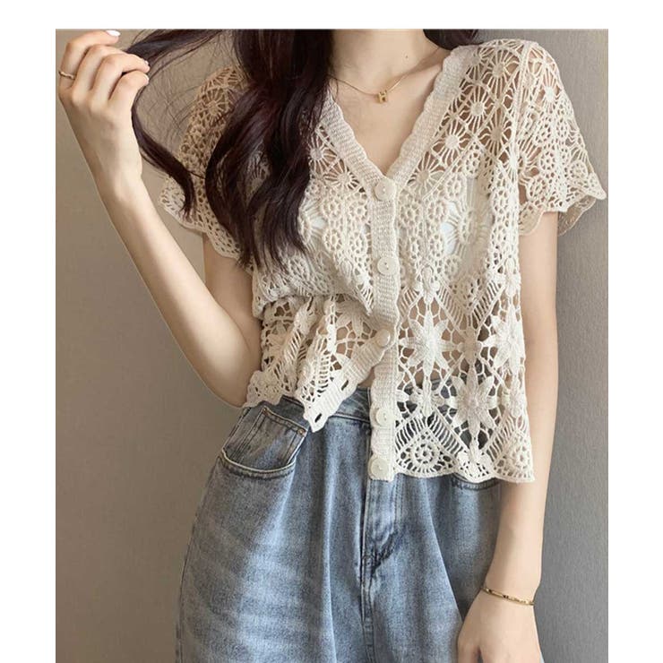 2022年春夏 レースカーディガン ショート丈6n4 | www