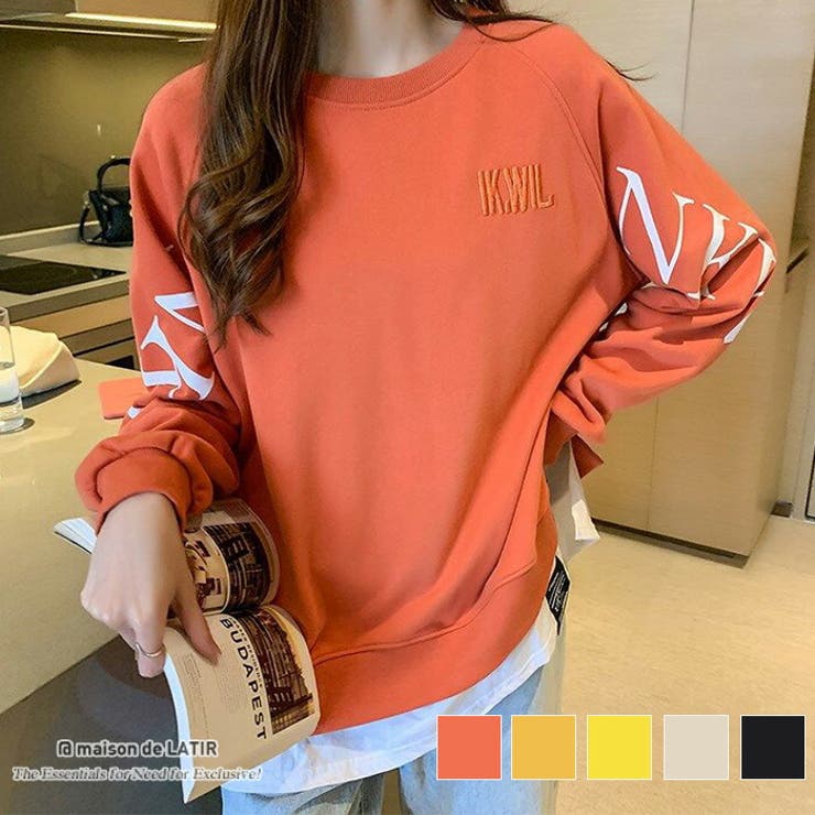 インパクトのあるロゴが印象的なスウェット ゆったり ラフ可愛い | maison de LATIR | 詳細画像1 