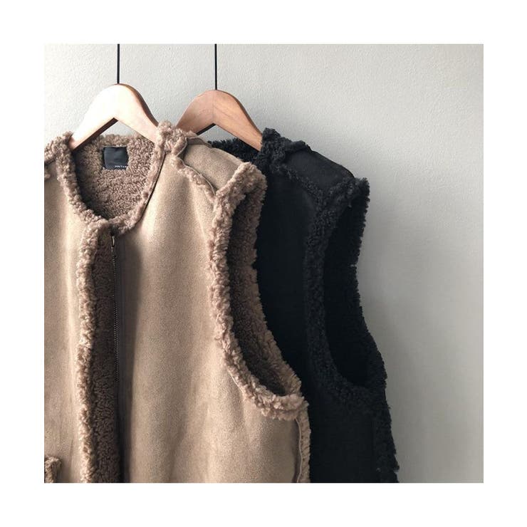 トレンド感のある大人カジュアルに仕上げるムートン風リバーシブルジレ ベスト ボア | maison de LATIR | 詳細画像13 