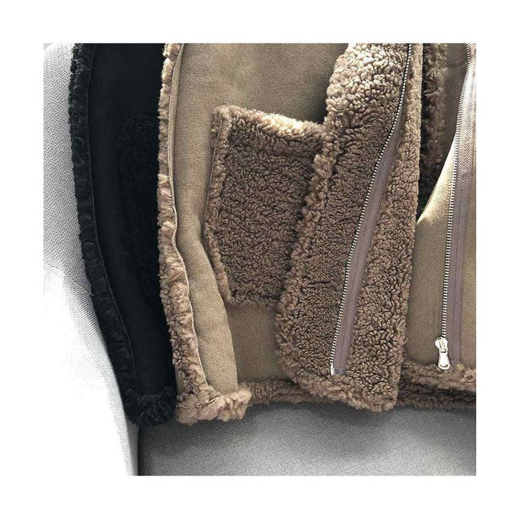 トレンド感のある大人カジュアルに仕上げるムートン風リバーシブルジレ ベスト ボア | maison de LATIR | 詳細画像16 