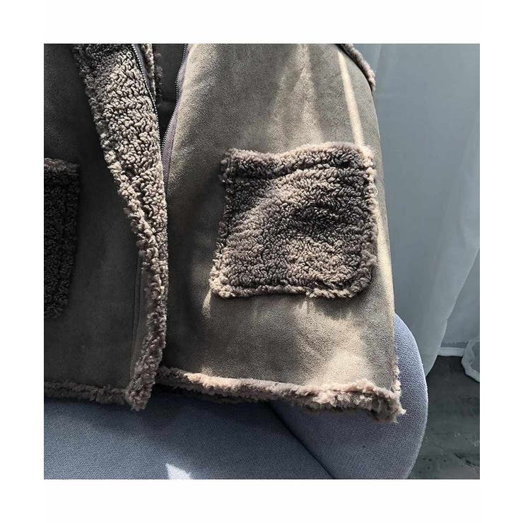 トレンド感のある大人カジュアルに仕上げるムートン風リバーシブルジレ ベスト ボア | maison de LATIR | 詳細画像18 