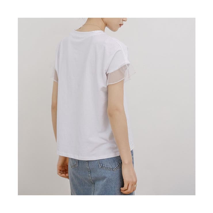着回し力抜群なチュールフリル袖Tシャツ 半袖 シンプル | maison de LATIR | 詳細画像3 