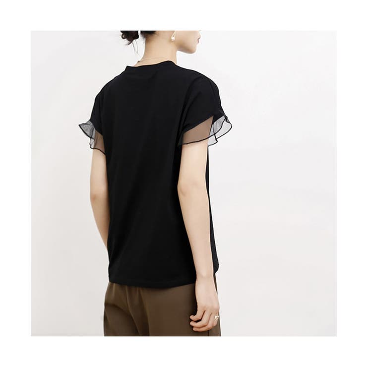 着回し力抜群なチュールフリル袖Tシャツ 半袖 シンプル | maison de LATIR | 詳細画像5 