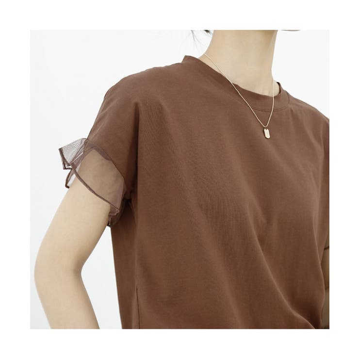 着回し力抜群なチュールフリル袖Tシャツ 半袖 シンプル | maison de LATIR | 詳細画像6 