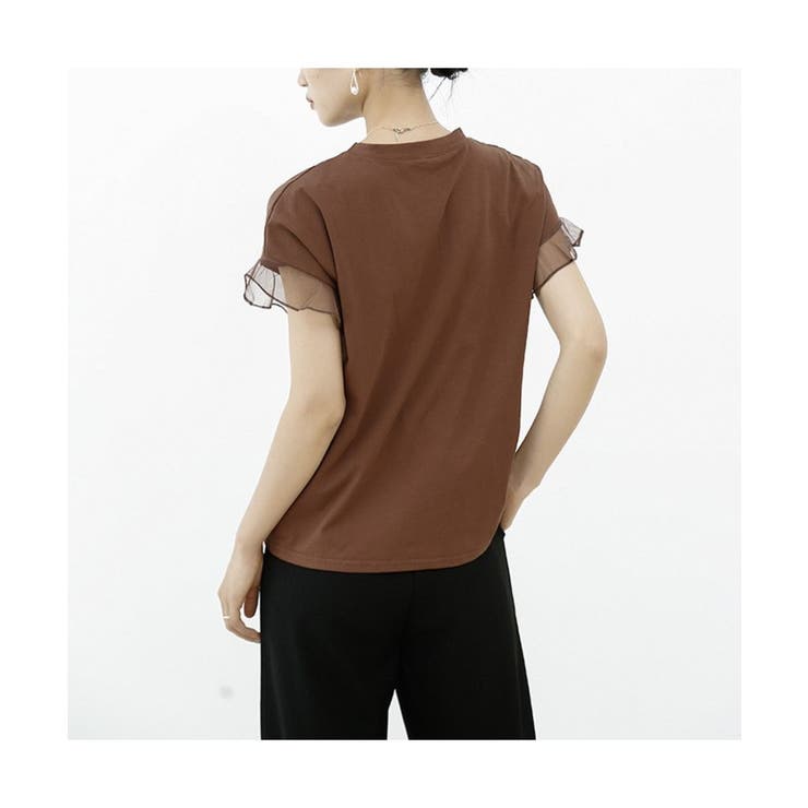 着回し力抜群なチュールフリル袖Tシャツ 半袖 シンプル | maison de LATIR | 詳細画像7 