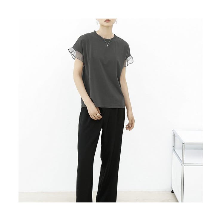 tシャツ 着回し力抜群なチュールフリル袖Tシャツ レディース 楽天市場】着回し力抜群なチュールフリル袖Tシャツ 半袖