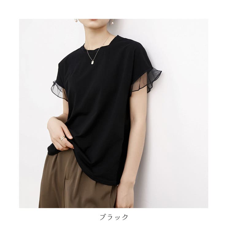 ＨJelly フリル付き黒半袖Tシャツ 楽天市場】大きいサイズ レディース トップス Tシャツ