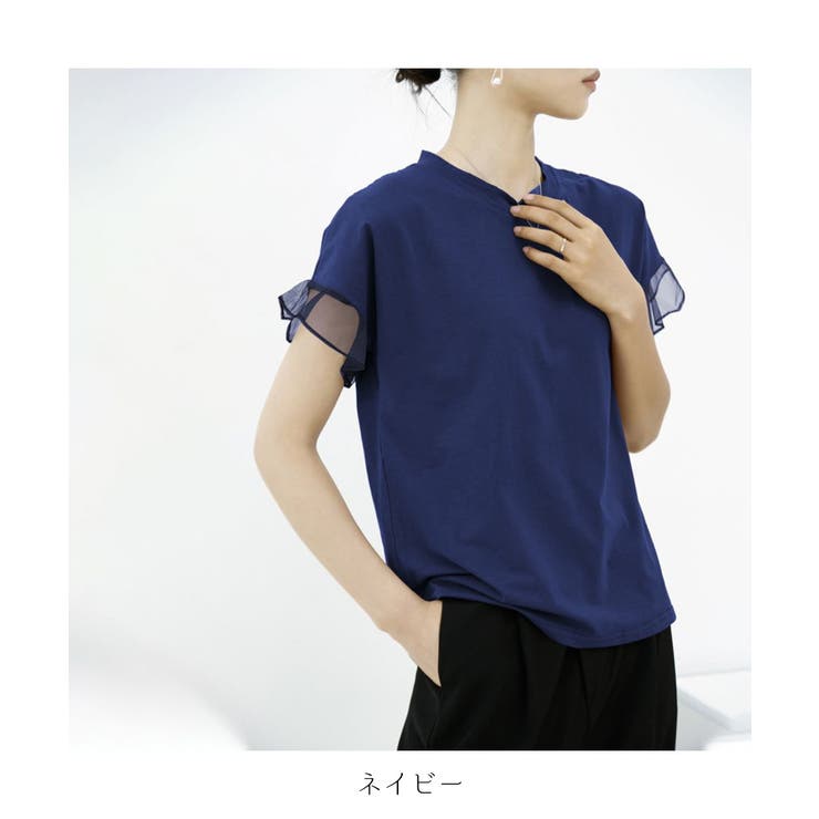 Hillda ドット柄フリル付き黒半袖Tシャツ HILLDA ブラック ドット柄 Tシャツ - メルカリ