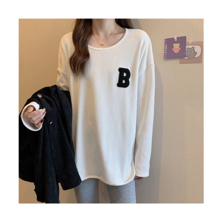 カジュアル感が可愛いワッフル地長袖トップス Tシャツ スリット | maison de LATIR | 詳細画像5 