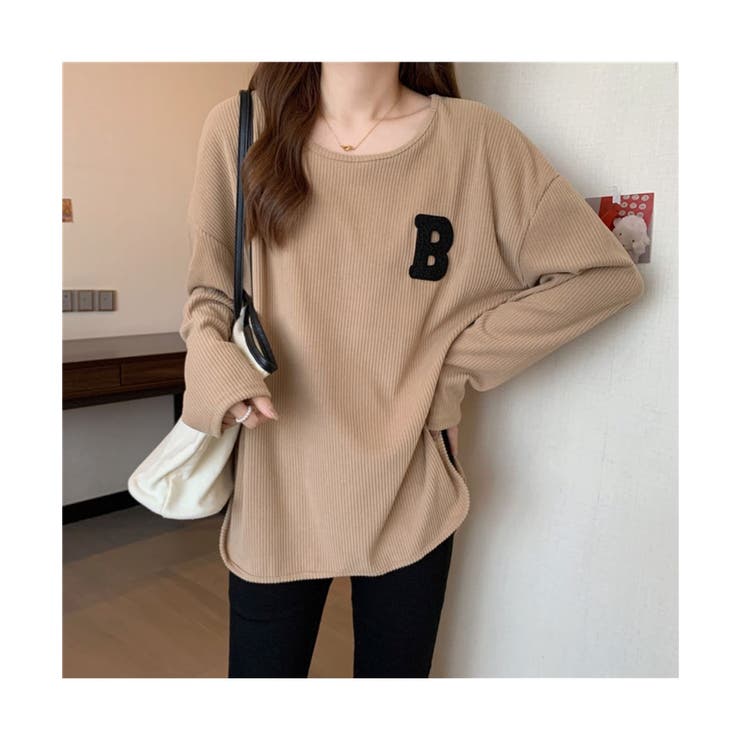 カジュアル感が可愛いワッフル地長袖トップス Tシャツ スリット | maison de LATIR | 詳細画像10 