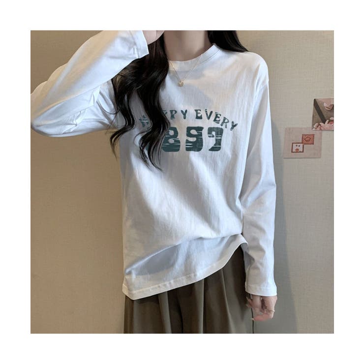 ラフ感が可愛いフロントプリント長袖Tシャツ | maison de LATIR | 詳細画像4 