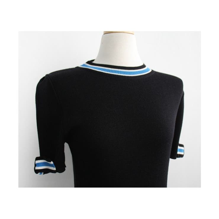 フレンチなデザインが可愛いリボンデザインリブ半袖トップス 半袖 ニット | maison de LATIR | 詳細画像13 