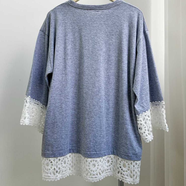 着るだけで旬のオシャレが整うレース切替トップス 半袖 クルーネック | maison de LATIR | 詳細画像16 