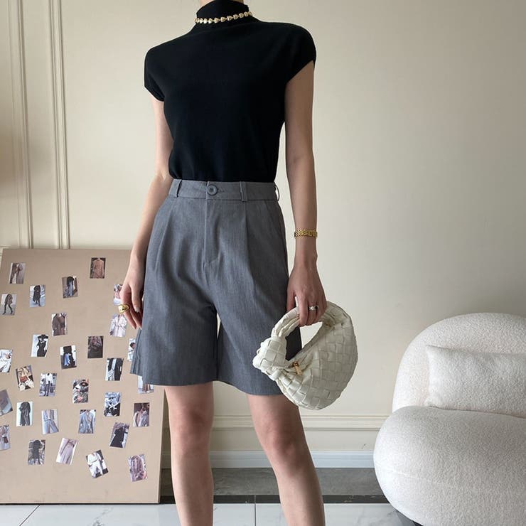 オフィスシーンでも活躍するサマーニット ボトルネック フレンチスリーブ | maison de LATIR | 詳細画像3 