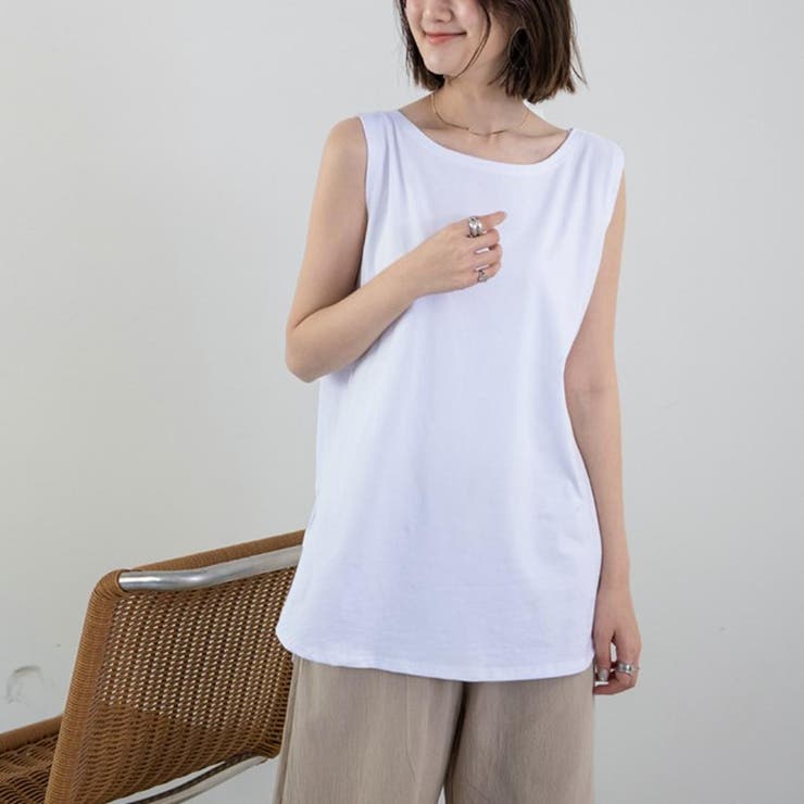 大人コーデをすっきり見せるノースリーブ カットソー プルオーバー | maison de LATIR | 詳細画像2 