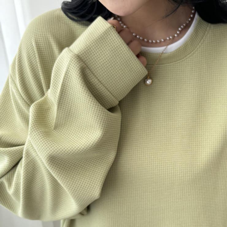 柔らかい立体的なおしゃれ可愛いオーバーサイズワッフルトップストップス カットソー… | maison de LATIR | 詳細画像12 