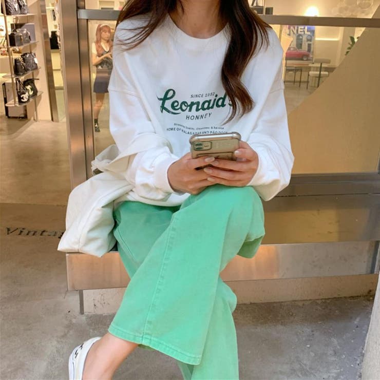 ホワイト | 古着風スウェットシャツ スウェット トレーナー | maison de LATIR