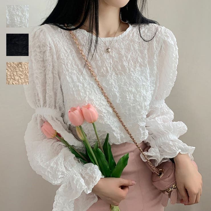 ふんわりウィラーゴスリーブ長袖トップス パフスリーブ 上品 | maison de LATIR | 詳細画像1 